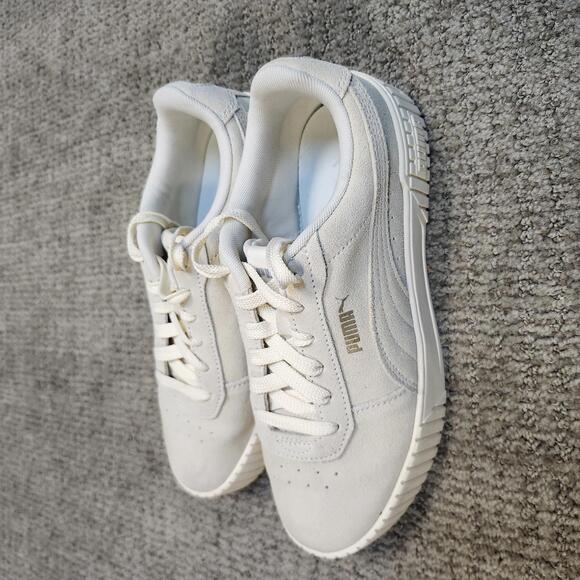 Puma Carina Sneakers 2.0 Ivory Lace Up Suede Women's Size 8 - Picture 8 of 12